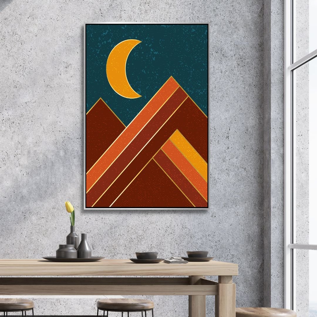 Boho Style Sun, Moon, Sea, Mountains Art