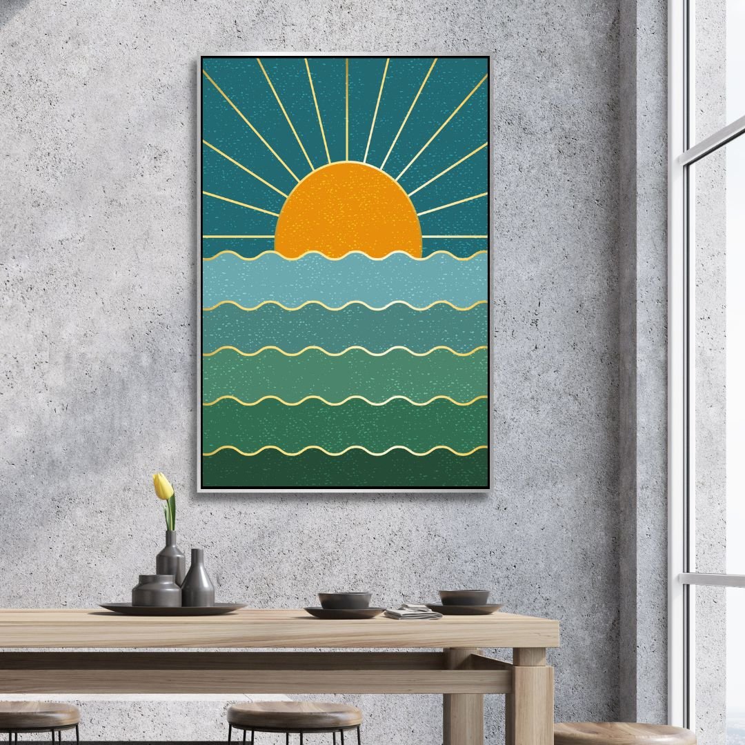 Boho Style Sun, Moon, Sea, Mountains Art