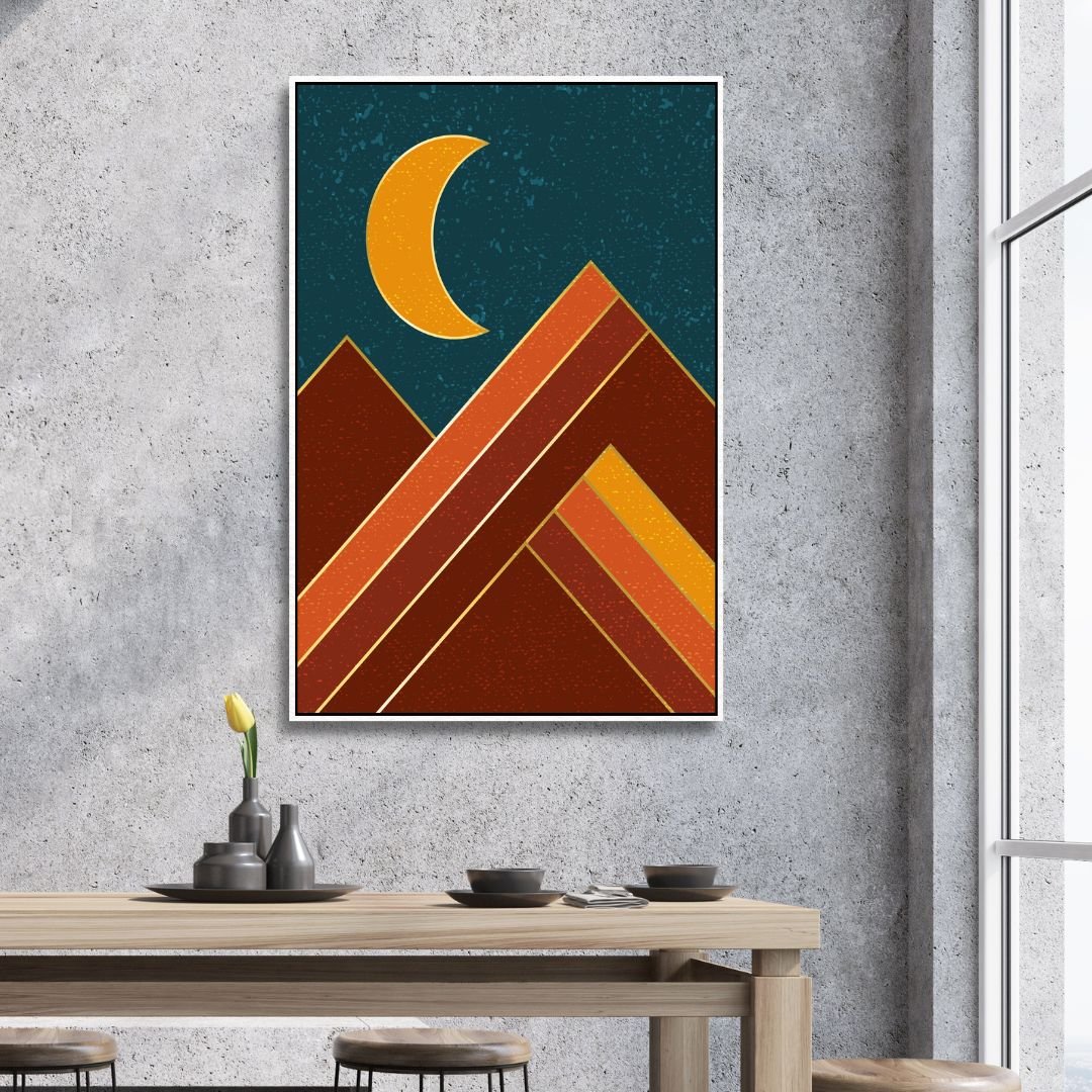 Boho Style Sun, Moon, Sea, Mountains Art