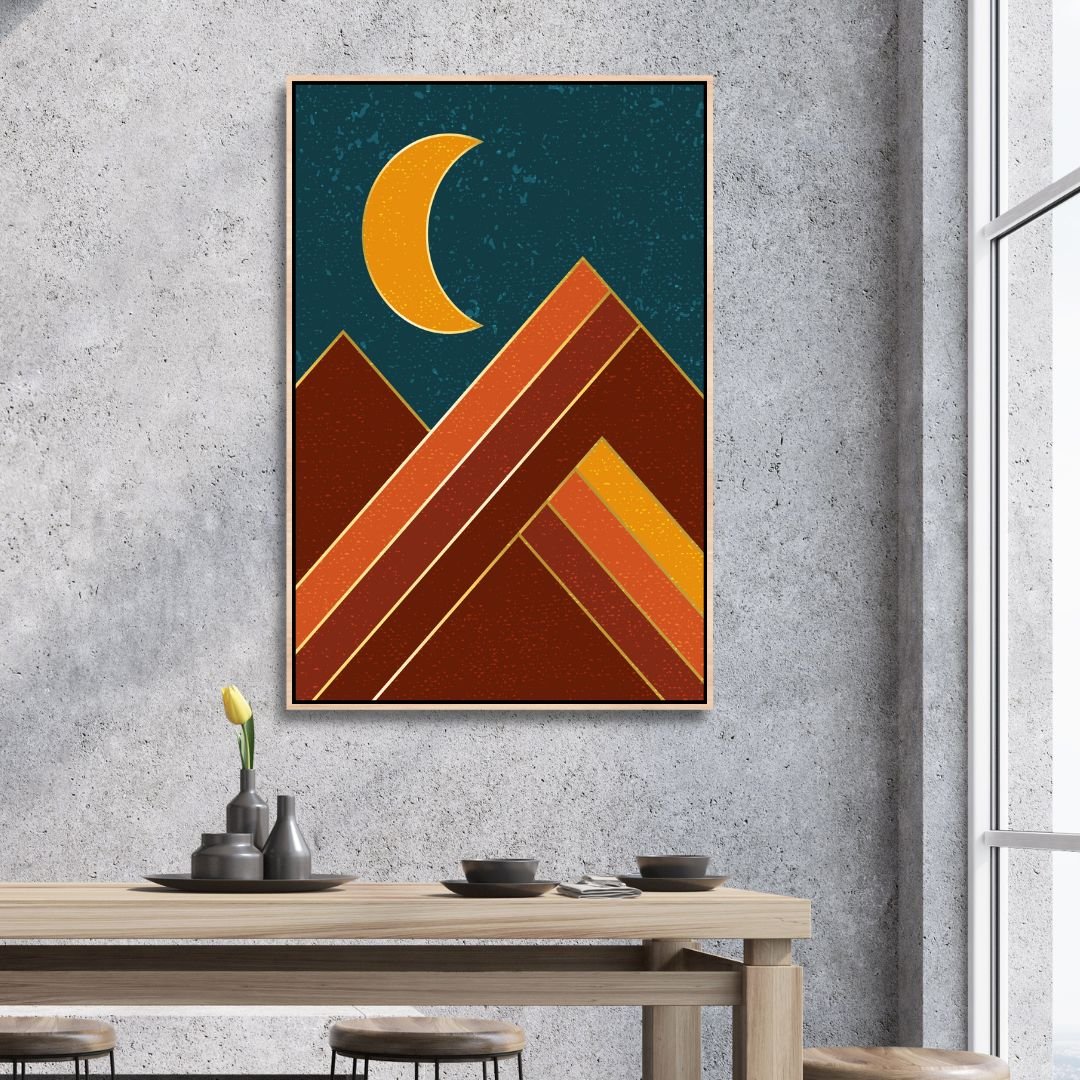 Boho Style Sun, Moon, Sea, Mountains Art