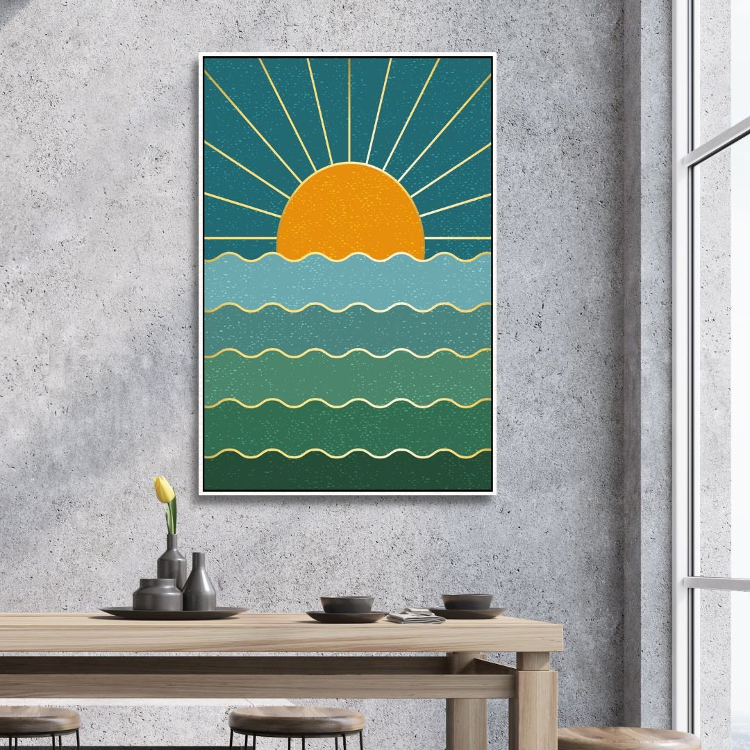 Boho Style Sun, Moon, Sea, Mountains Art