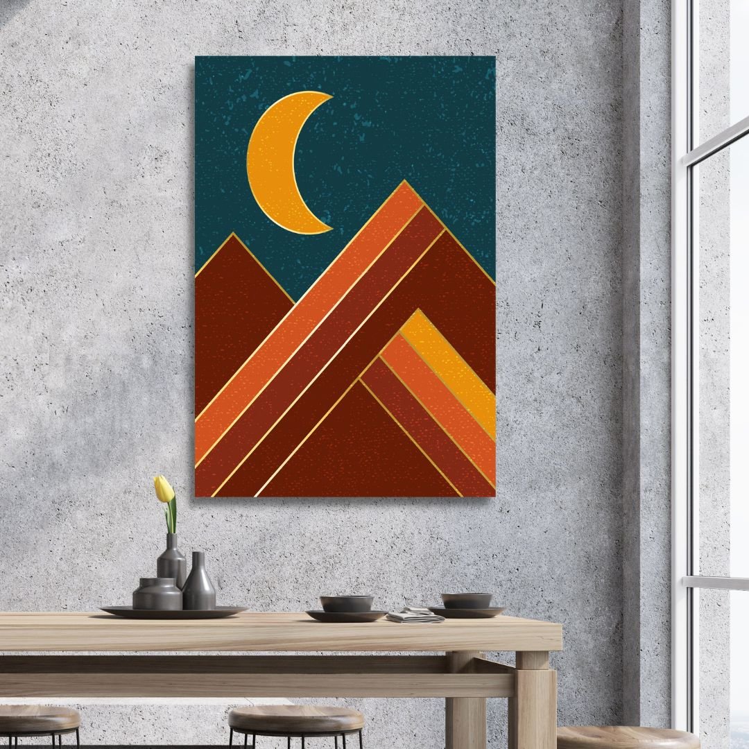 Boho Style Sun, Moon, Sea, Mountains Art
