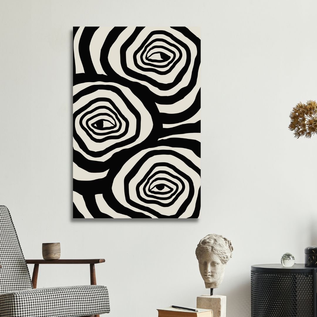 Boho Style Woman, Plant, Eye Abstract Art