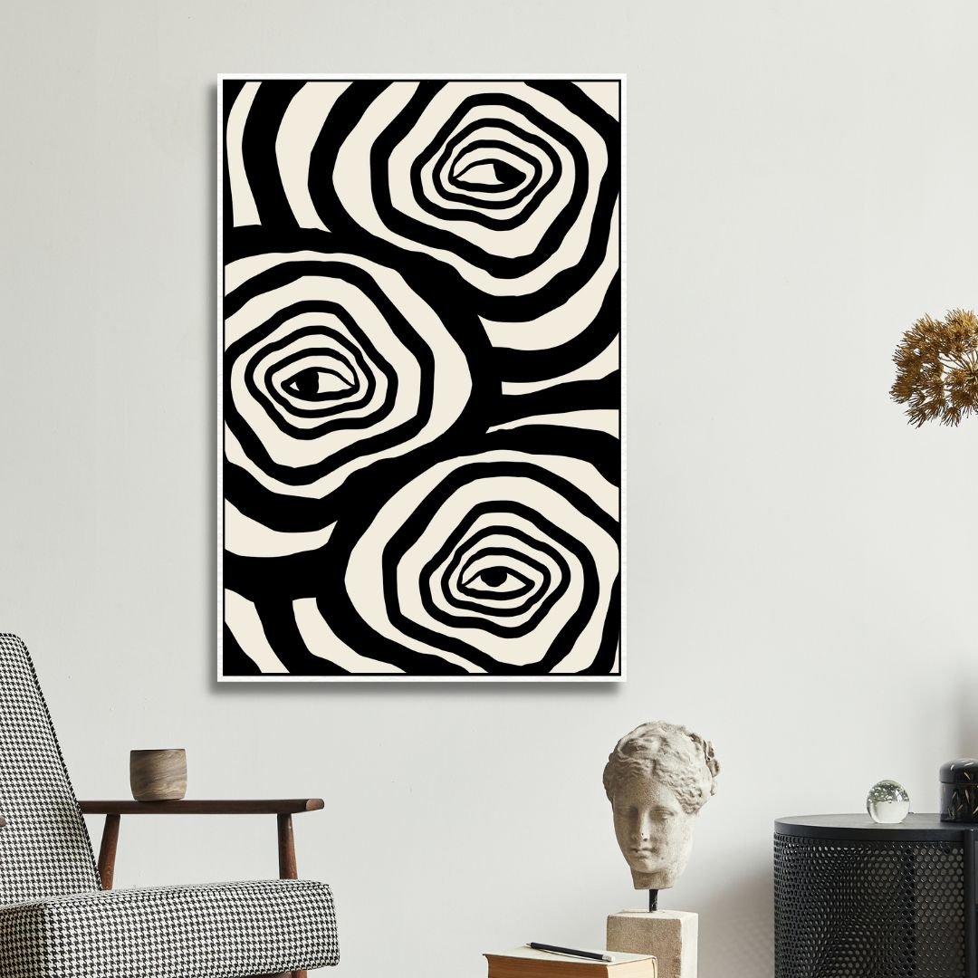Boho Style Woman, Plant, Eye Abstract Art