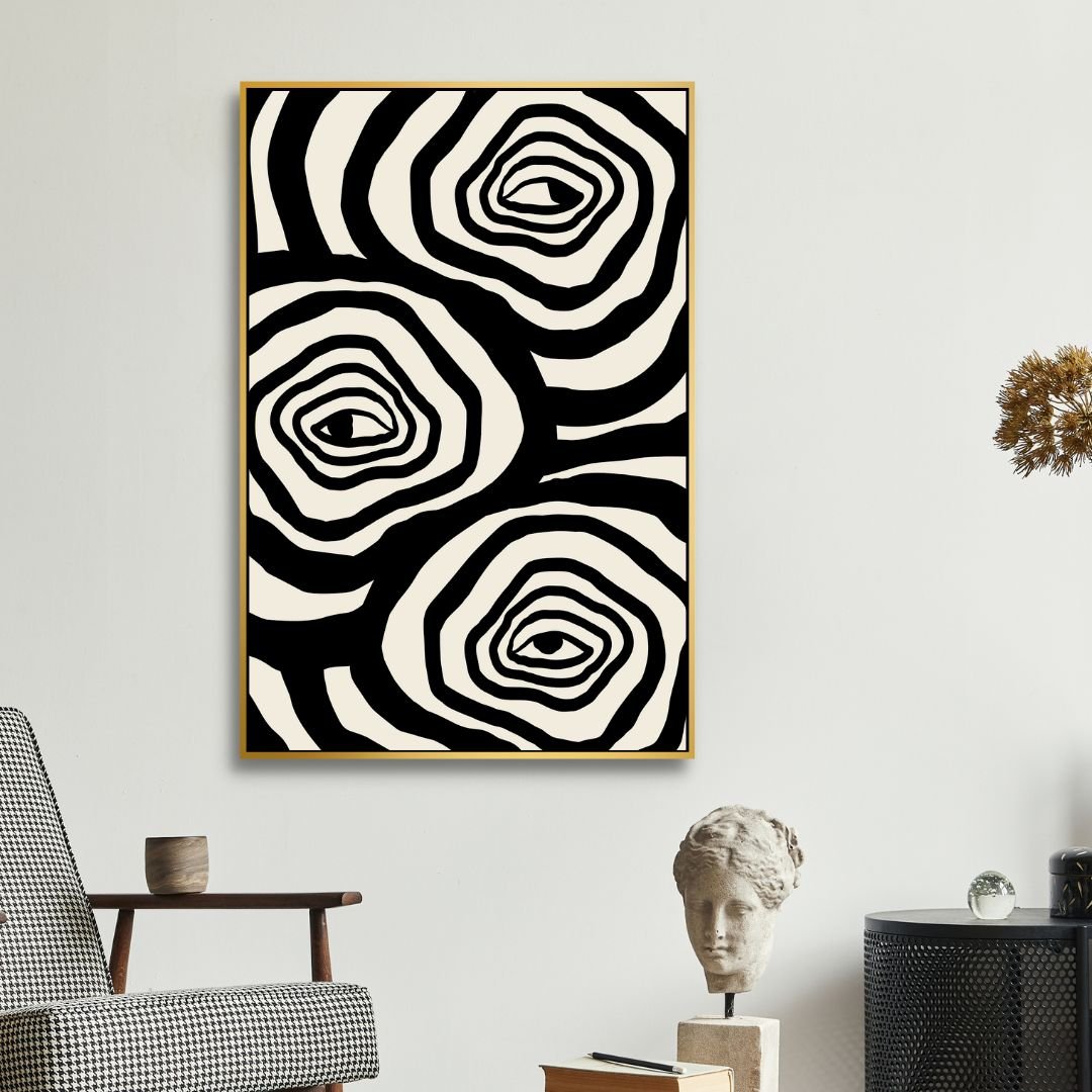 Boho Style Woman, Plant, Eye Abstract Art