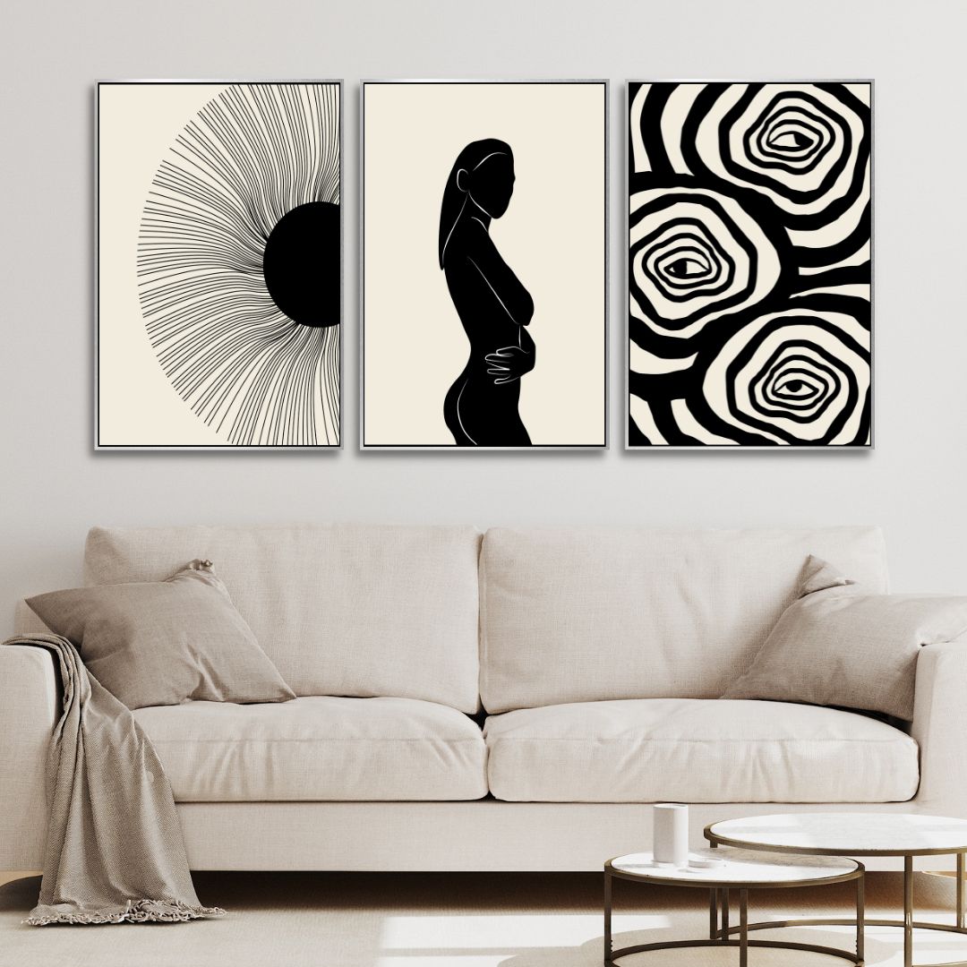 Boho Style Woman, Plant, Eye Abstract Art