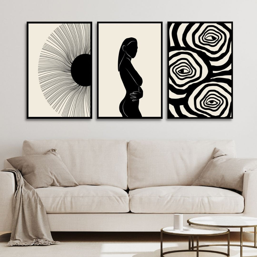 Boho Style Woman, Plant, Eye Abstract Art