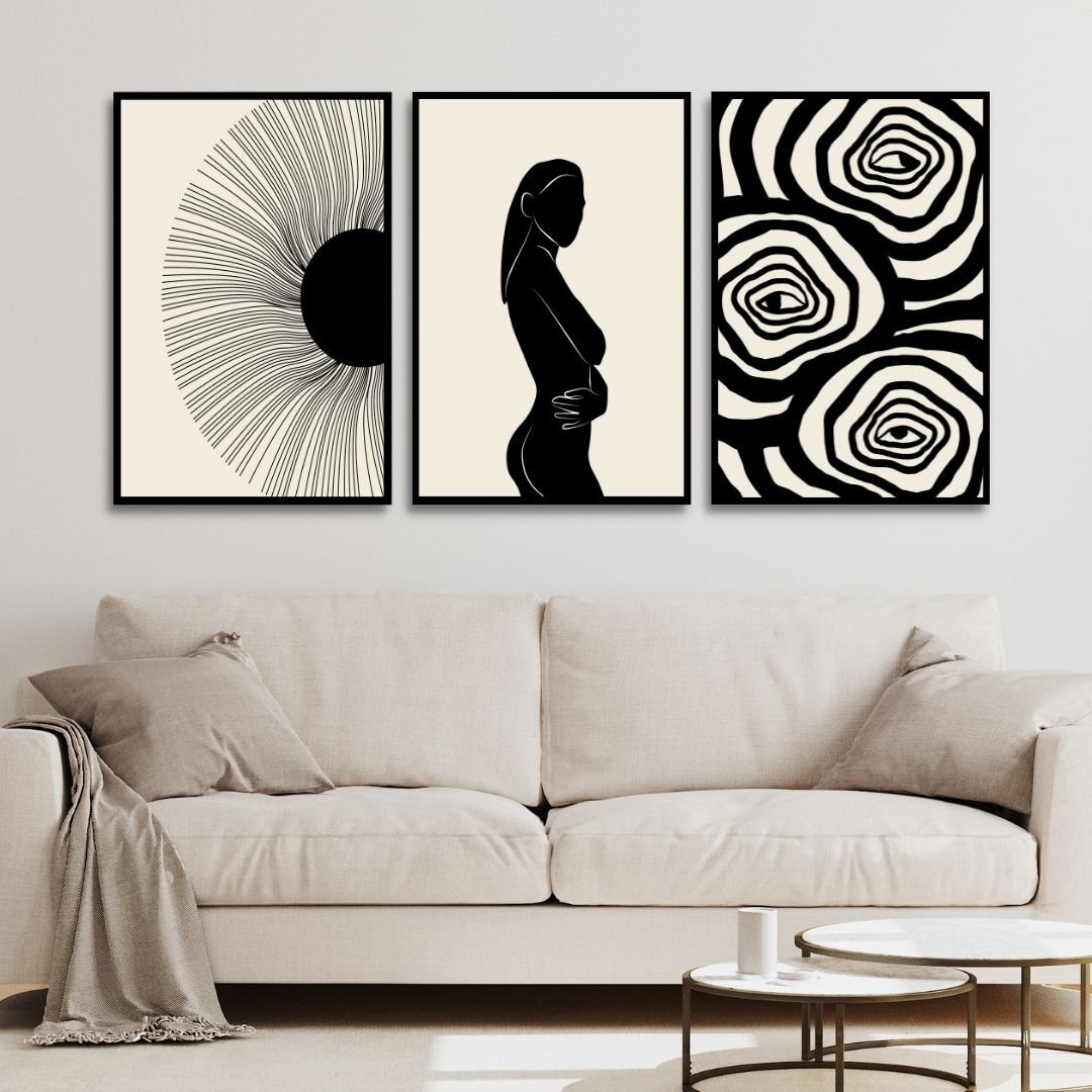 Boho Style Woman, Plant, Eye Abstract Art