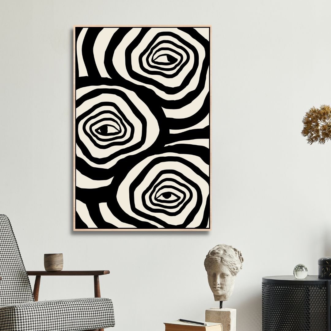 Boho Style Woman, Plant, Eye Abstract Art