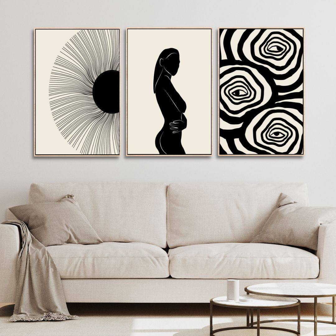 Boho Style Woman, Plant, Eye Abstract Art