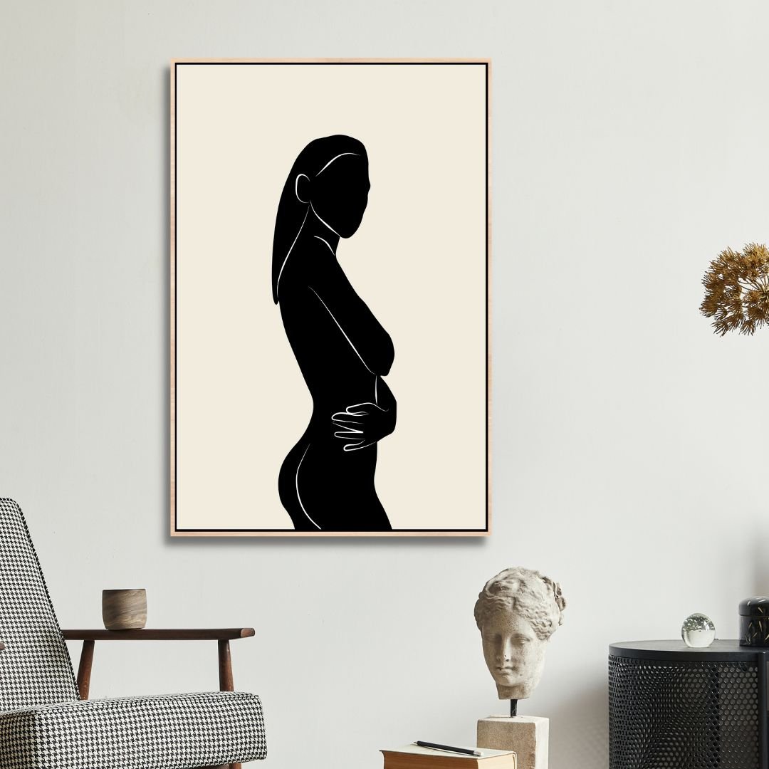 Boho Style Woman, Plant, Eye Abstract Art