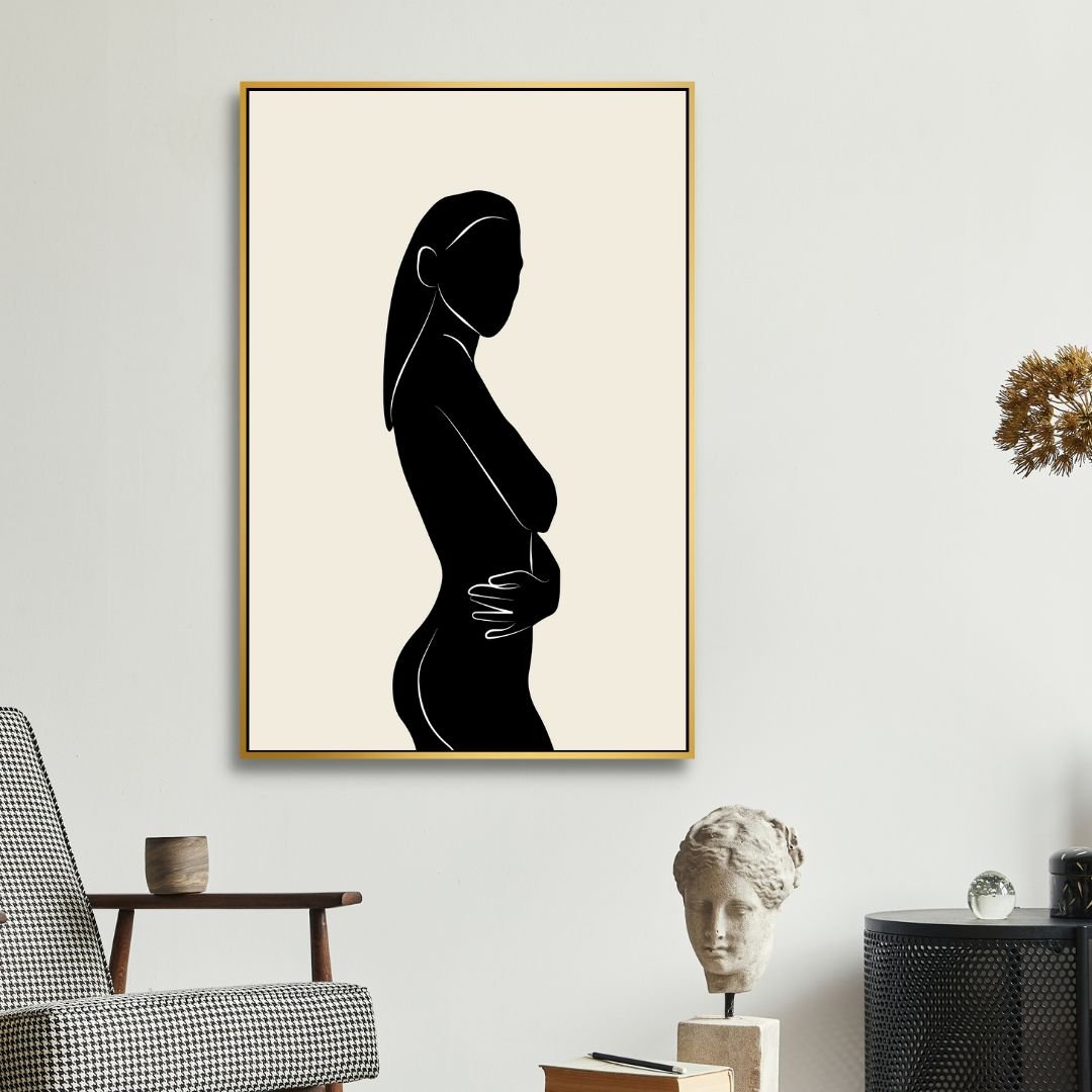 Boho Style Woman, Plant, Eye Abstract Art