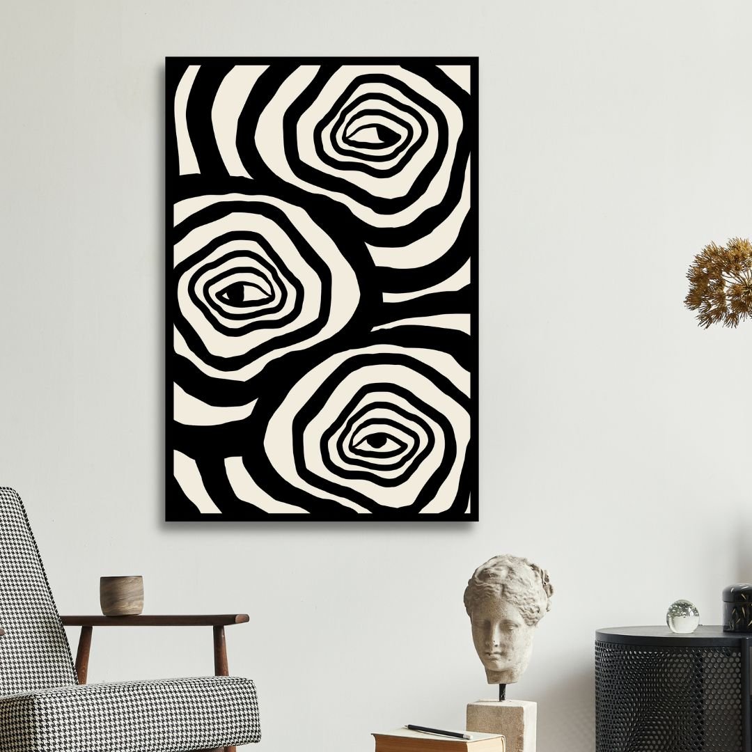 Boho Style Woman, Plant, Eye Abstract Art