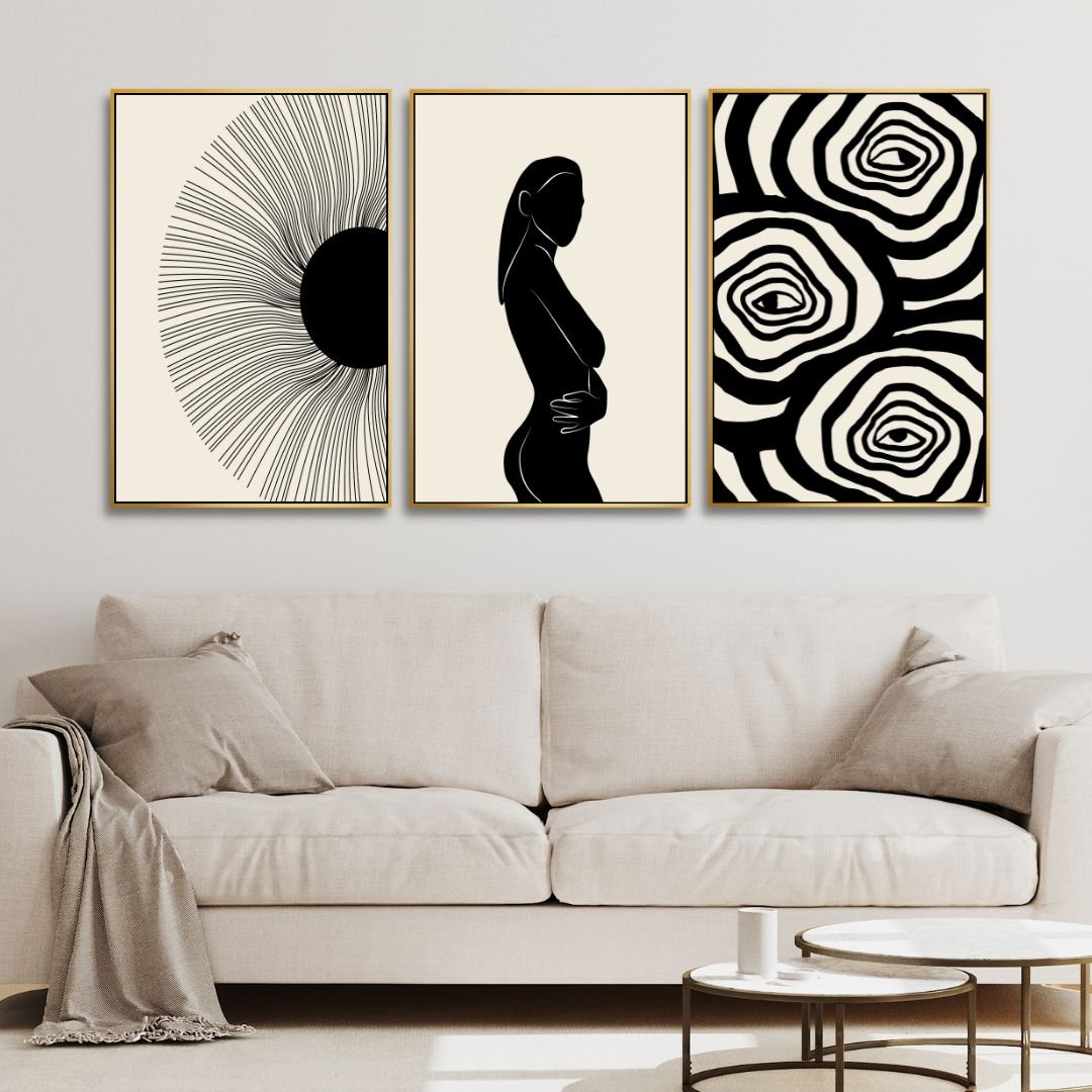 Boho Style Woman, Plant, Eye Abstract Art