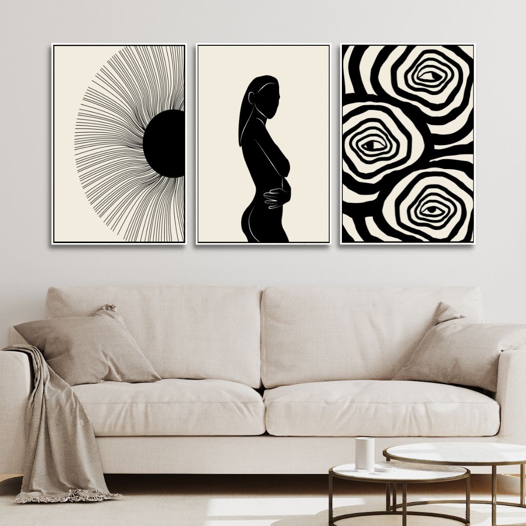 Boho Style Woman, Plant, Eye Abstract Art