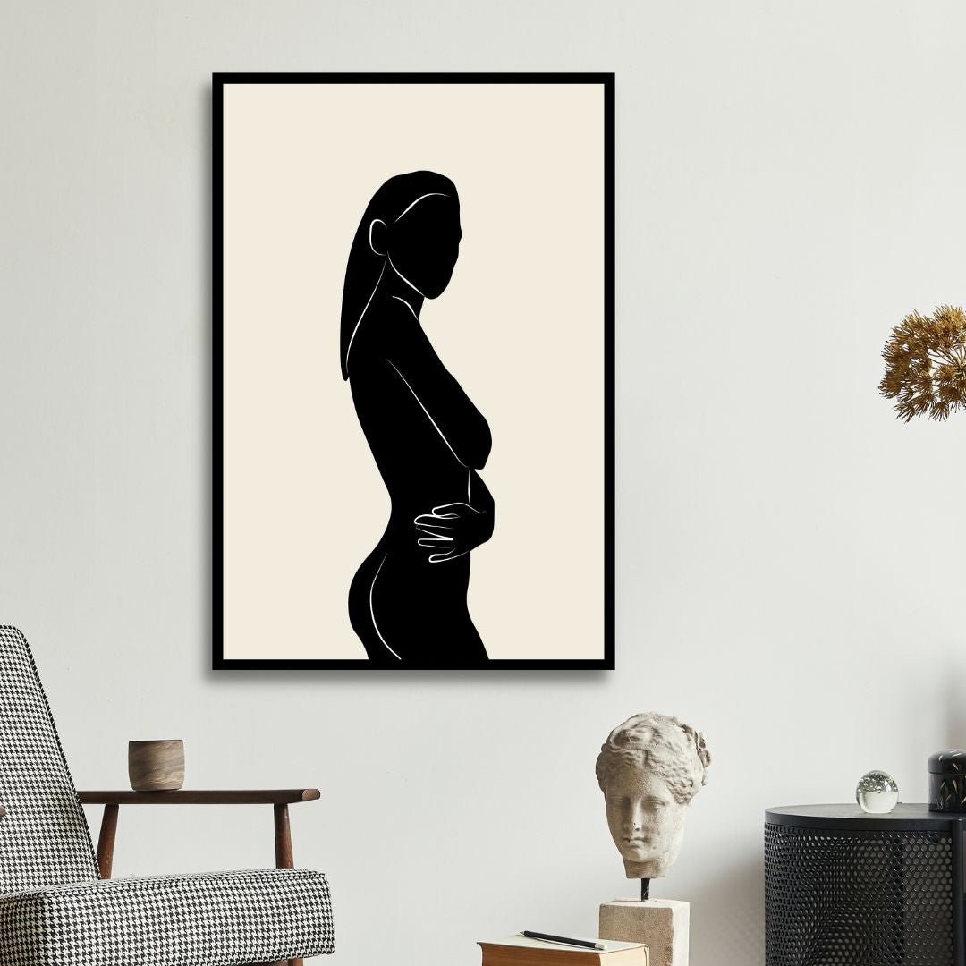 Boho Style Woman, Plant, Eye Abstract Art