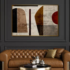 Brown, Beige and Burgundy Geometric Art