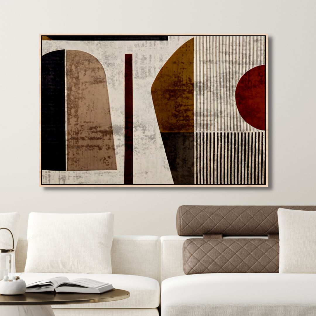 Brown, Beige and Burgundy Geometric Art