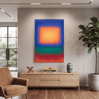 Color Field Canvas Wall Art, Orange Square Blue Green Red, Modern, Abstract - Canvas Wall Art - Art-Port