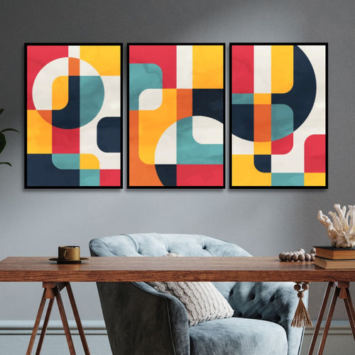 Colorful Geometric Shapes Abstract Art - Designity Art