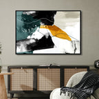 Contemporary Green, Gray and Gold Abstract Art - Designity Art