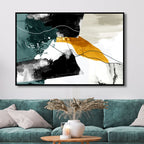 Contemporary Green, Gray and Gold Abstract Art - Designity Art
