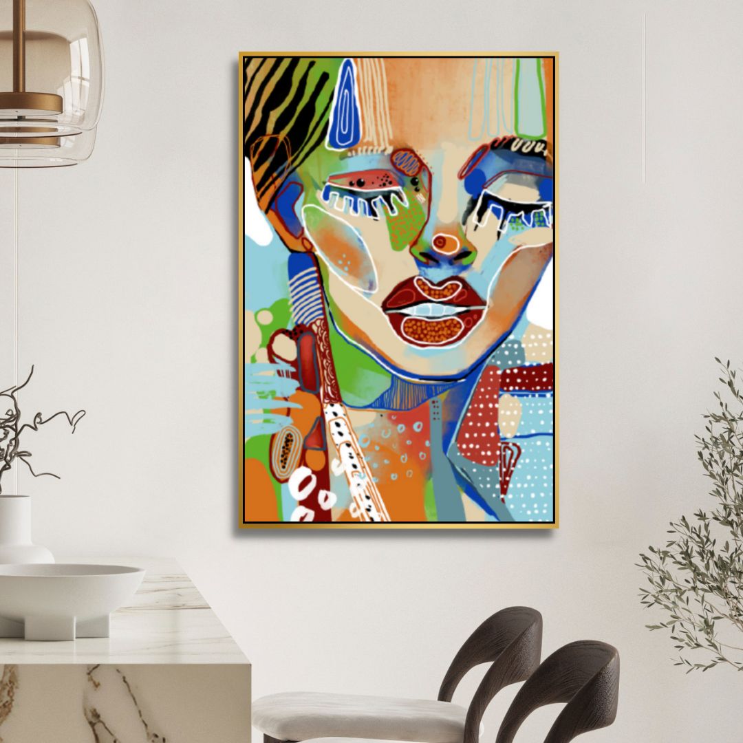 Contemporary Woman Face Portrait Art - Designity Art