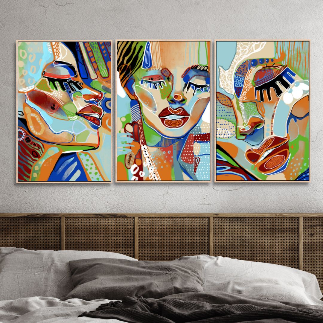 Contemporary Woman Face Portrait Art - Designity Art