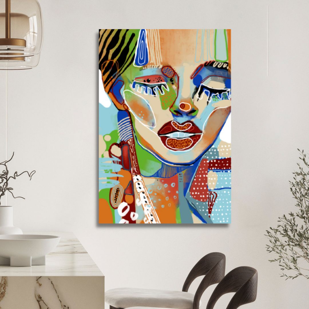 Contemporary Woman Face Portrait Art - Designity Art