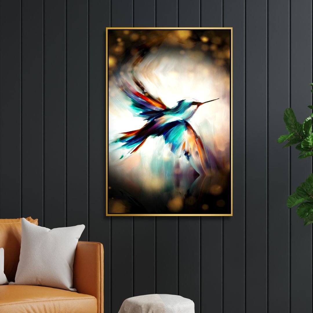 Flying Bird Abstract Canvas Wall Art - Designity Art