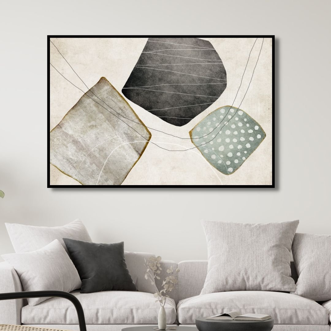 Geometric Stone Pattern Abstract Art - Designity Art