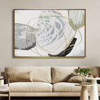 Gold, Gray and White Watercolor Abstract Art - Designity Art