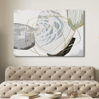 Gold, Gray and White Watercolor Abstract Art - Designity Art