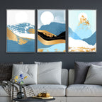 Gold Mountains Abstract Canvas Wall Art - Designity Art