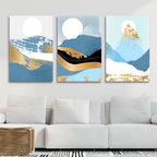 Gold Mountains Abstract Canvas Wall Art - Designity Art