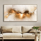 Golden Clouds Abstract Canvas Art - Designity Art