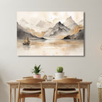 Golden Lake and Mountains Chinese Style Landscape Art - Designity Art