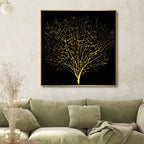 Golden Tree Abstract Canvas Wall Art - Designity Art