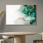 Green and Gold Fluid Abstract Art - Designity Art