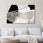 Green, Beige and Black Brushstrokes Abstract Art - Designity Art