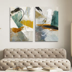 Green, Brown and Yellow Abstract Ink Art - Designity Art