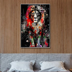 Lion Graffiti Canvas Wall Art - Designity Art
