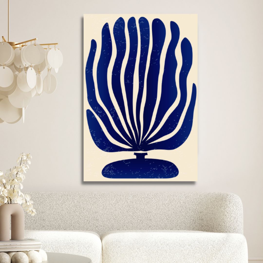 Matisse Style Blue Botanical Abstract Art - Designity Art