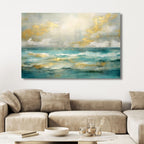 Minimalist Gold and Blue Pattern Abstract Art - Designity Art