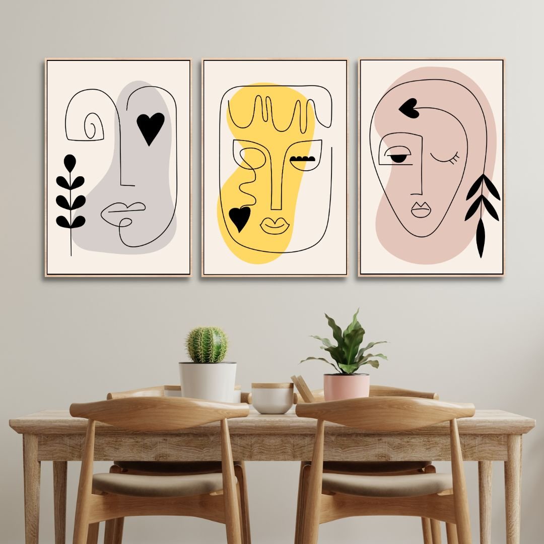 Minimalist One Line Face Abstract Art - Designity Art