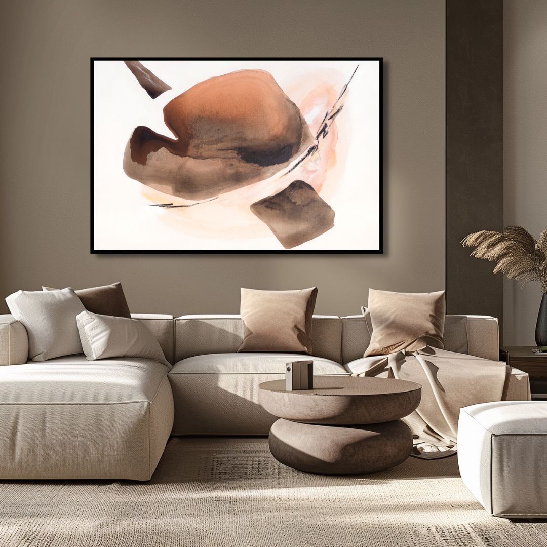 Minimalist Peach Fuzz Geometric Shapes Abstract Art - Designity Art