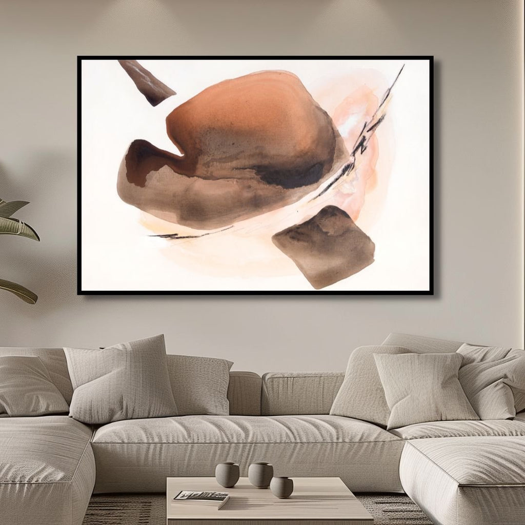 Minimalist Peach Fuzz Geometric Shapes Abstract Art - Designity Art