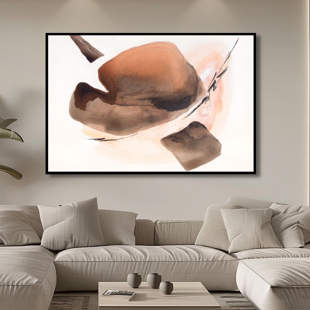 Minimalist Peach Fuzz Geometric Shapes Abstract Art - Designity Art