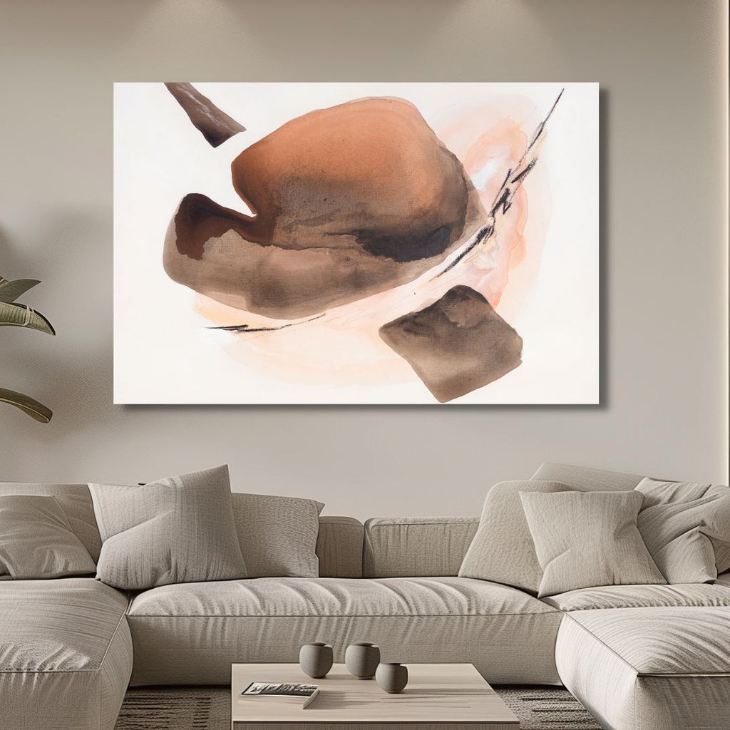 Minimalist Peach Fuzz Geometric Shapes Abstract Art - Designity Art
