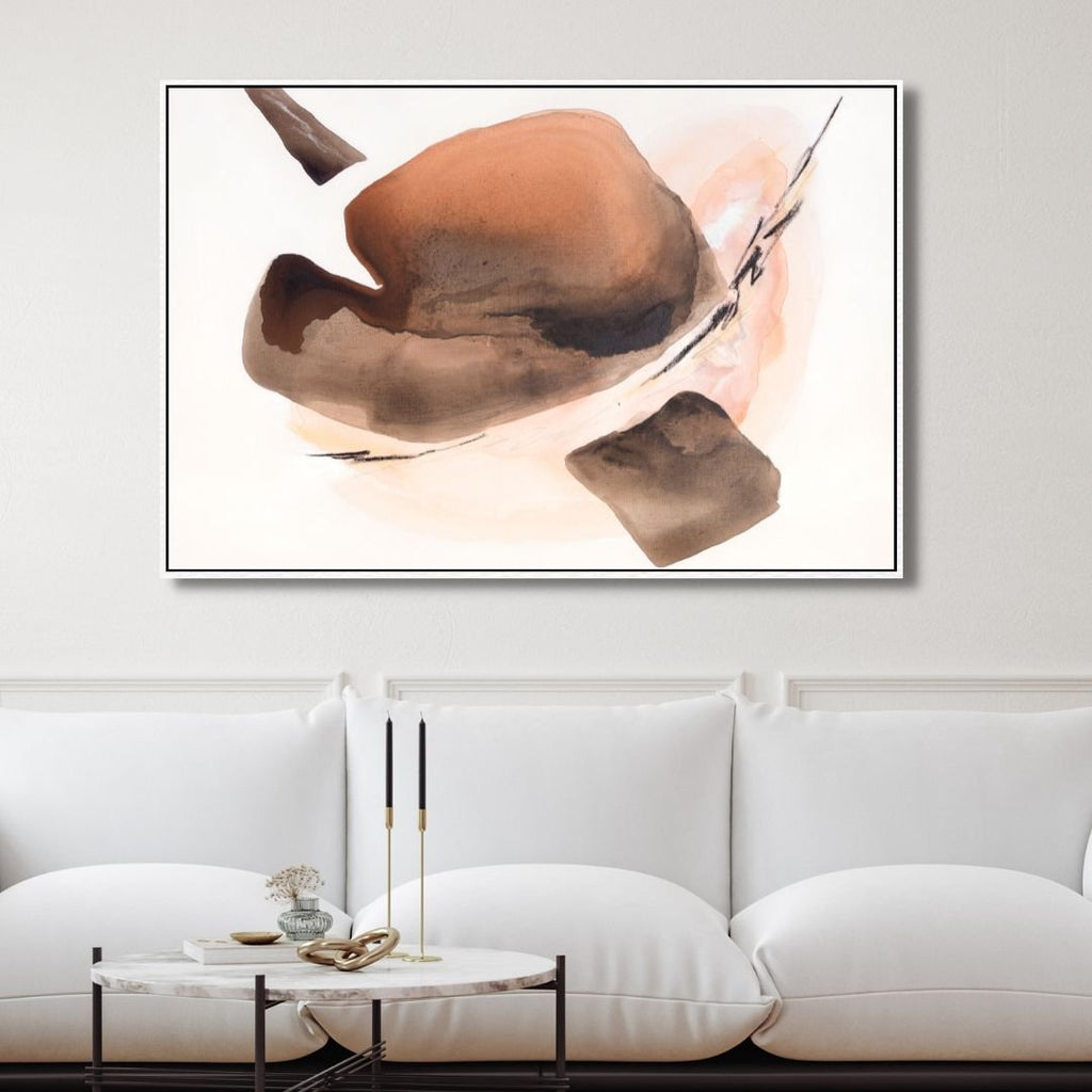 Minimalist Peach Fuzz Geometric Shapes Abstract Art - Designity Art